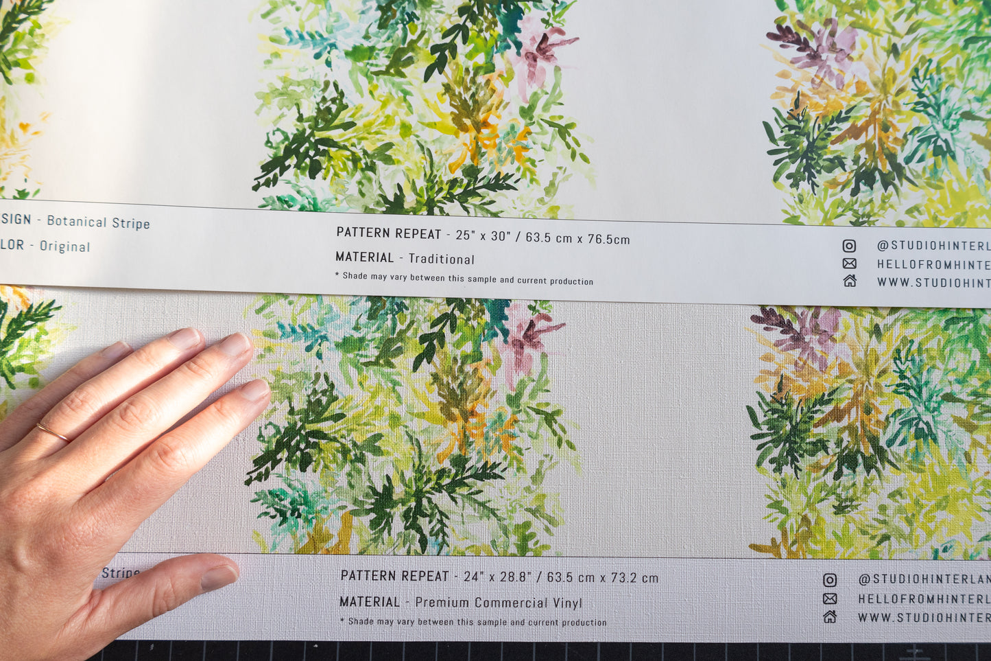 Botanical Stripe Wallpaper Paper Textures by Studio Hinterland