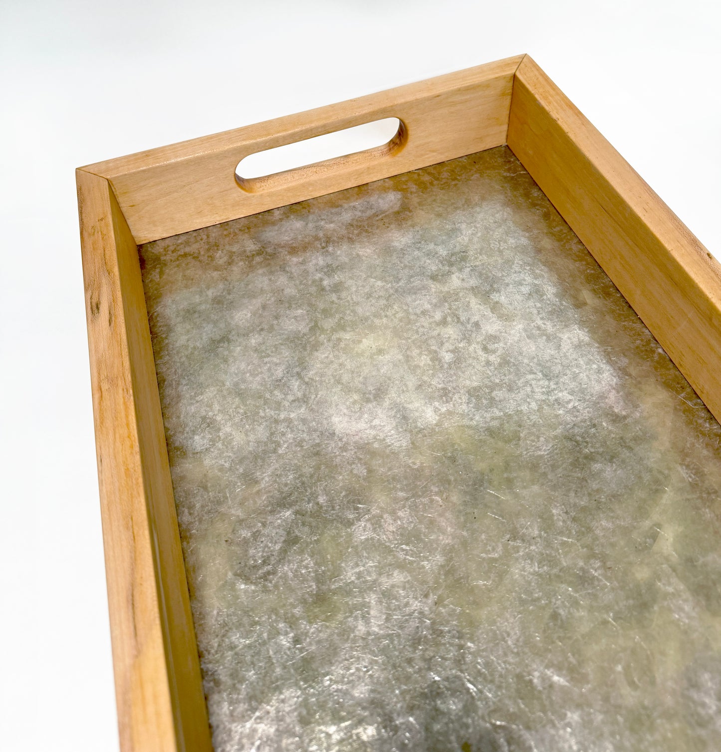 Ambrosia Maple + Silver Mica Ottoman Tray