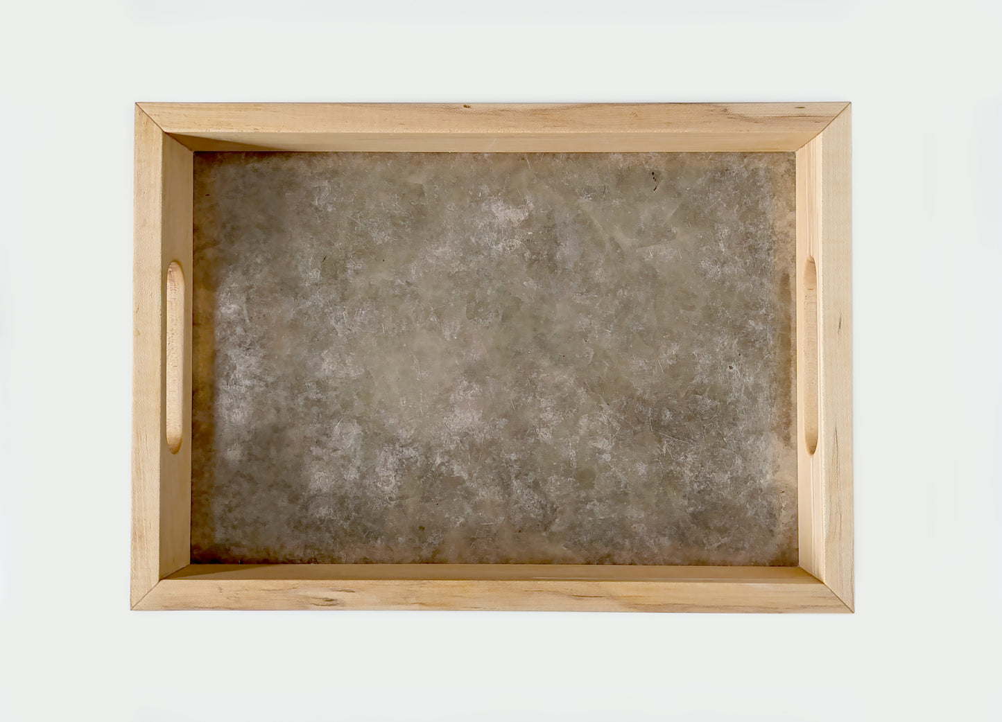 Ambrosia Maple + Silver Mica Ottoman Tray