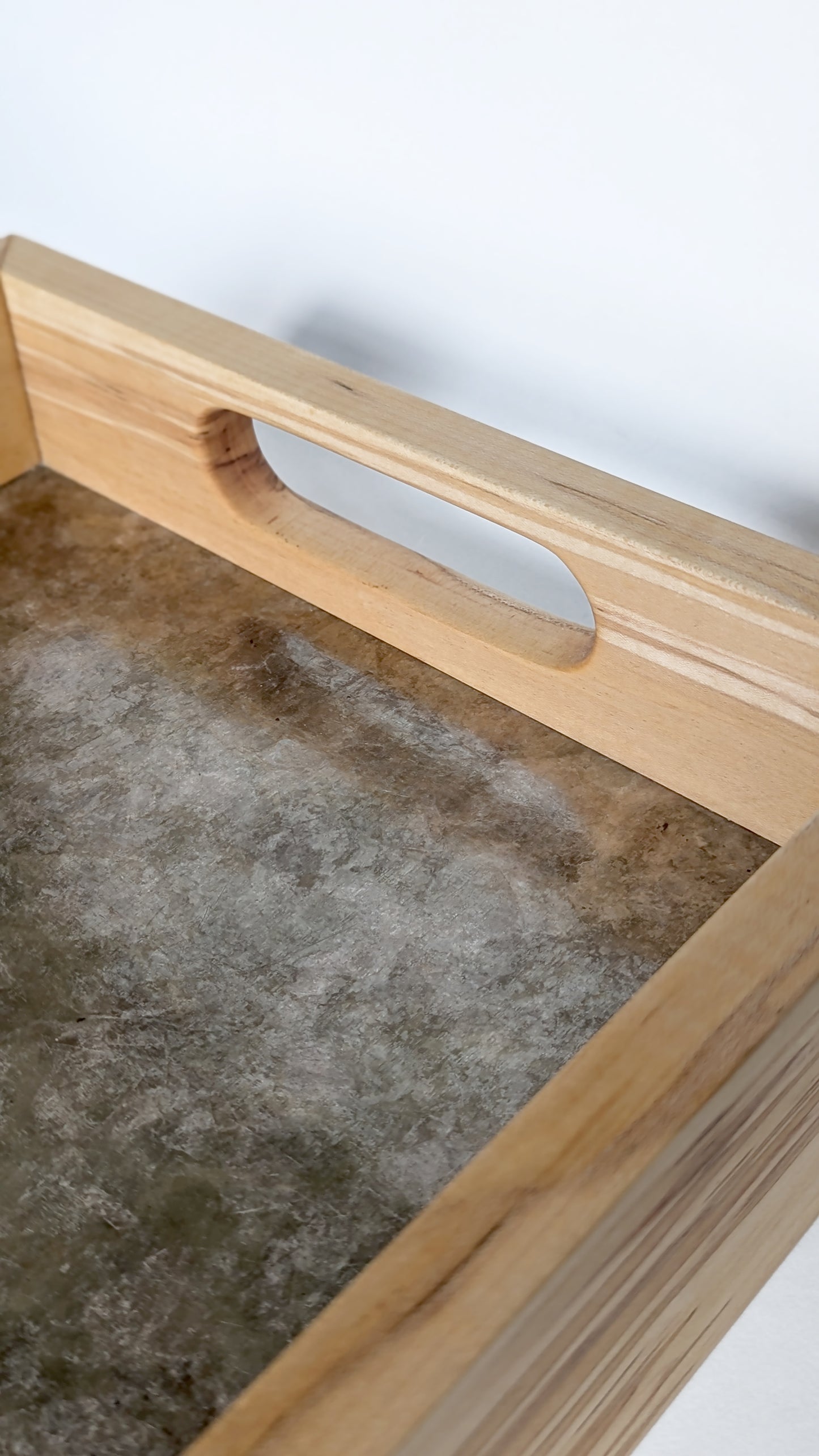 Ambrosia Maple + Silver Mica Ottoman Tray