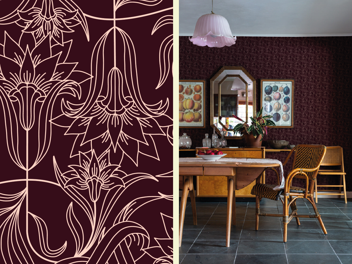 Petite Mirroring Marigolds wallpaper