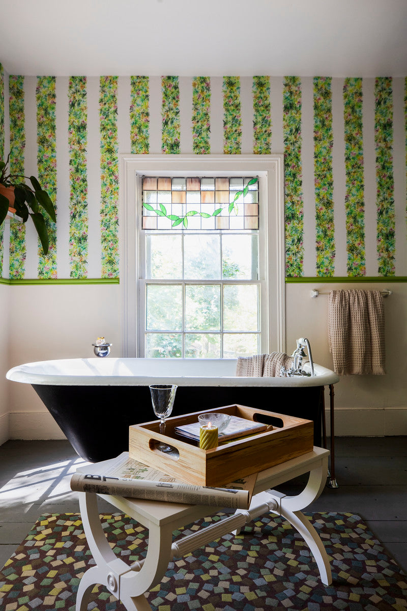 Botanical Stripe Wallpaper installed in Kingston Design Showhouse