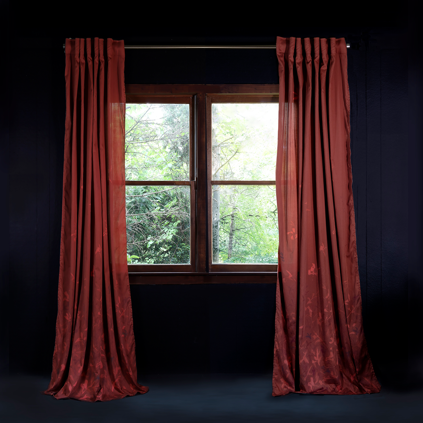 Two Botanical Ombre Curtains