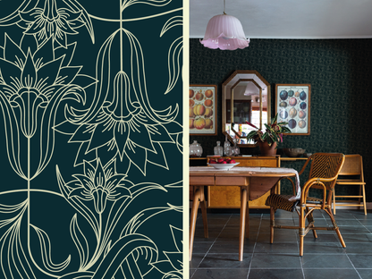 Petite Mirroring Marigolds wallpaper