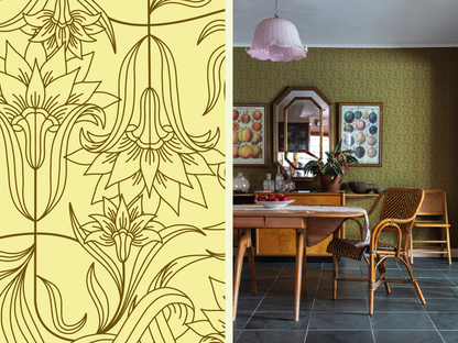 Petite Mirroring Marigolds wallpaper