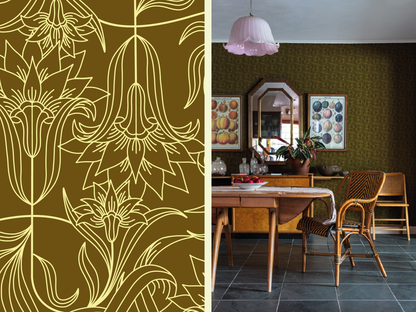 Petite Mirroring Marigolds wallpaper